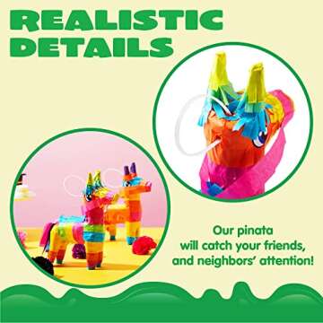 3 pcs Mini Donkey Pinatas 7"x5.5" Cinco De Mayo Rainbow Color for Fun Fiesta Taco Party Supplies, Lu...