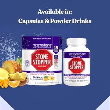 Stone Stopper Capsules, Kidney Stone Prevention, Calcium Oxalate Protector, Alkali Citrate Support Supplement, Developed by Urologists to Support Kidney Health, 30 Day Supply (120 Count)