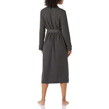 Amazon Essentials Women's Lightweight Waffle Full-Length Robe (Available in Plus Size), Charcoal Hea...