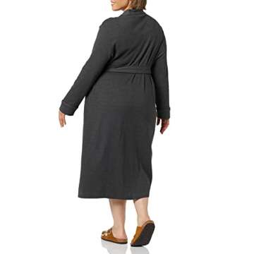 Amazon Essentials Women's Lightweight Waffle Full-Length Robe (Available in Plus Size), Charcoal Heather, Medium