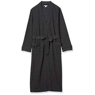 Amazon Essentials Women's Lightweight Waffle Full-Length Robe (Available in Plus Size), Charcoal Heather, Medium