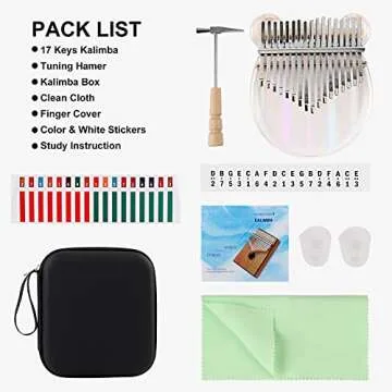 Beveetio Clear Kalimba Thumb Piano With Eva Protective Case, Transparent Crystal Kalimba 17 Key, Musical Instrument Gifts For Kids, Bear Shape Finger Piano, Acrylic Mbira