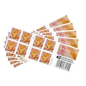 My Postage Stamps Business Envelope Matching Peace Rose Postage Stamps (5 Booklet - 100 Stamps)