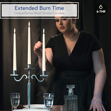 Elegant Royal Imports Taper Candles - Dripless & Smokeless