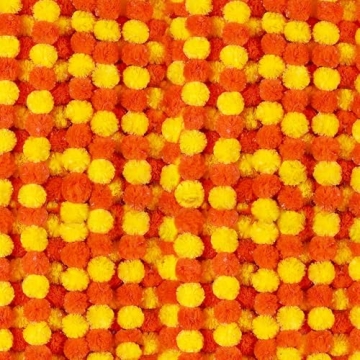 6 Pcs 5 Feet Long Marigold Garland for Weddings & Diwali Decorations