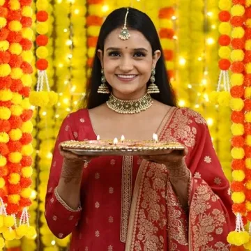 Marigold Garland 5 Feet Long for Weddings & Diwali