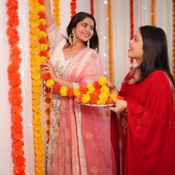 Marigold Garland 5 Feet Long for Weddings & Diwali