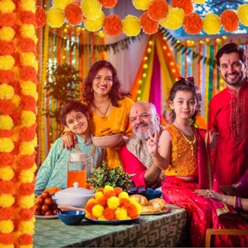 Marigold Garland 5 Feet Long for Weddings & Diwali