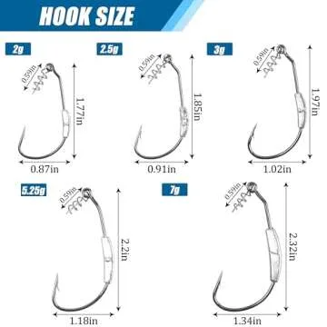 AGOOL Weighted Fishing Hooks - Twistlock & Weedless Design