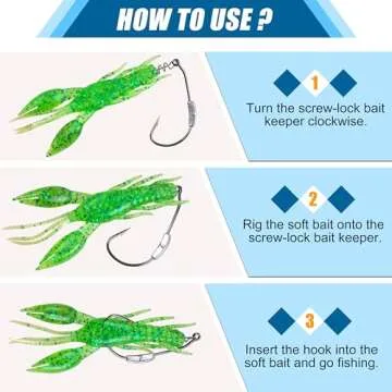 AGOOL Weighted Fishing Hooks - Twistlock & Weedless Design