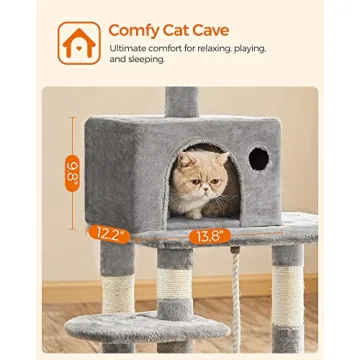 FEANDREA Cat Tree 56.3-Inch for Indoor Cats