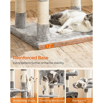 FEANDREA Cat Tree 56.3-Inch for Indoor Cats