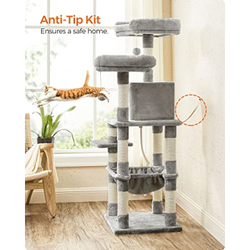 FEANDREA Cat Tree 56.3-Inch for Indoor Cats