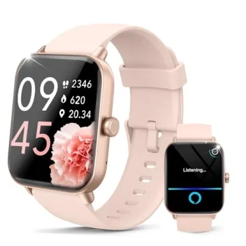 Hoowel Smart Watch for Women Android & iPhone, Alexa Built-in IP68 Waterproof Fitness Watch with Blu...