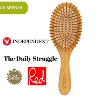 Regrowz Bamboo Paddle Hair Brush for Women & Men - Natural Wooden Brush to Detangle Hair & Reduce Hair Breakage - Scalp Massage, Perfect Hair Care Tool