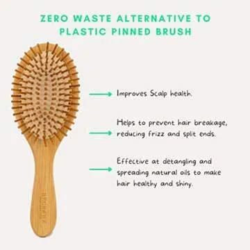 Regrowz Bamboo Paddle Hair Brush for Women & Men - Natural Wooden Brush to Detangle Hair & Reduce Hair Breakage - Scalp Massage, Perfect Hair Care Tool