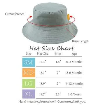 Cotton Baby Sun Hat Infant Toddler Boys Girls Bucket Hats Summer Sun Protection Kids Beach Caps (Green, 48cm)