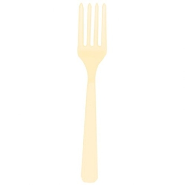 Elegant Vanilla Creme Plastic Forks - Eco-Friendly Party Essential