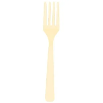Elegant Vanilla Creme Plastic Forks - Eco-Friendly Party Essential