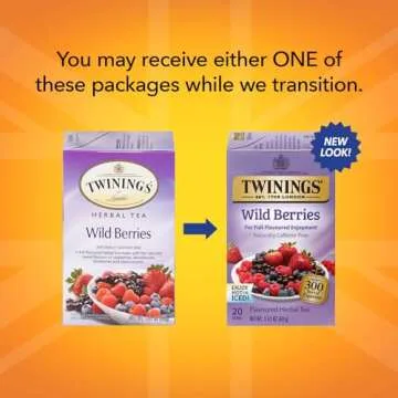 Twinings Wild Berries Tea - A Naturally Caffeine-Free Herbal Tea Bursting with Fresh & Uplifting Berry Tea Flavours, Individually Wrapped Tea Bags, 20 Count (Pack of 2)
