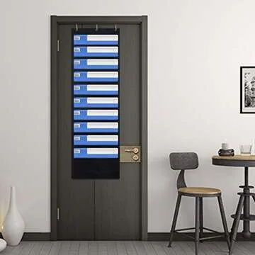 Eamay Hanging File Folder Organizer Wall Mounted - 10 Pockets Wall File Folders, Office Supplies File Document Organizer Holder Pocket Chart for Offices, Classroom or Home Use