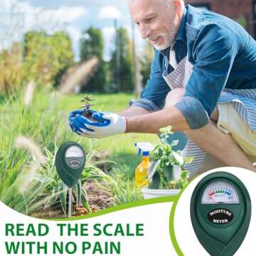 Saysurey 10 Pack Soil Moisture Meter Plant Water Meter for House Plants Soil Hygrometer Sensor Care Tester Test Kit Gardening, Farming Indoor or Outdoor Use, No Battery Required (White, Green)