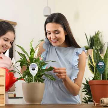 Saysurey 10 Pack Soil Moisture Meter Plant Water Meter for House Plants Soil Hygrometer Sensor Care Tester Test Kit Gardening, Farming Indoor or Outdoor Use, No Battery Required (White, Green)