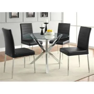 Coaster Vance Round Glass Dining Table - Modern & Durable