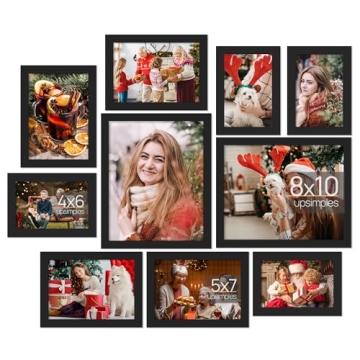 Upsimples 10 Pack Picture Frames Collage Wall Decor Set