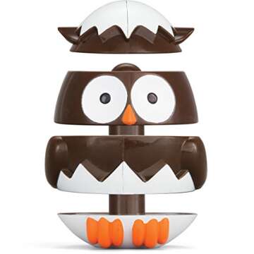 Easter Egg Stacking & Sorting Toys, Mix & Match Educational Hatching Farm Animal Eggs 4 Pack- Owl Duck Chicken Bluejay- Creative & Imaginative, Kids Hands On Building Play, Toddler Basket Stuffer Gift