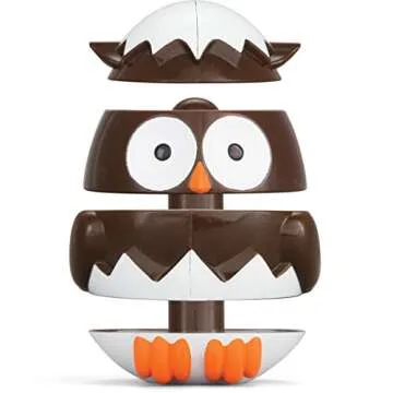 Easter Egg Stacking & Sorting Toys, Mix & Match Educational Hatching Farm Animal Eggs 4 Pack- Owl Duck Chicken Bluejay- Creative & Imaginative, Kids Hands On Building Play, Toddler Basket Stuffer Gift