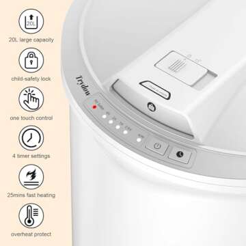 Trydow Ultra Large Capacity Towel Warmer Bucket, Rapid Heating with Timer, One-Button Control, Safet...