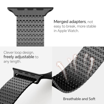 BEAEN Magnetic Mesh Loop Band for Apple Watches 46mm 45mm 44mm