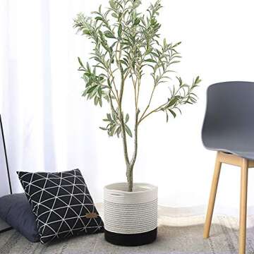 Stylish TIMEYARD Woven Cotton Rope Plant Basket for Home