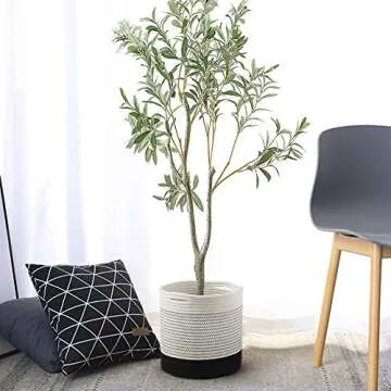 Stylish TIMEYARD Woven Cotton Rope Plant Basket for Home