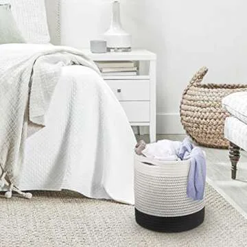 Stylish TIMEYARD Woven Cotton Rope Plant Basket for Home