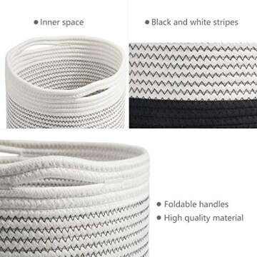 Stylish TIMEYARD Woven Cotton Rope Plant Basket for Home