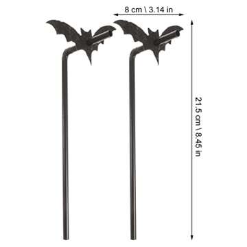 Amosfun 50 Sets Bat Straws Plastic Straws for Drinking Halloween Party Supplies