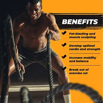 Yes4All Battle Rope - Versatile Workout Rope for All Fitness Levels