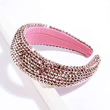 SP SOPHIA COLLECTION Women's Sparkling Crystal Padded Rhinestone Wide Bejeweled Hair Headband Party ...