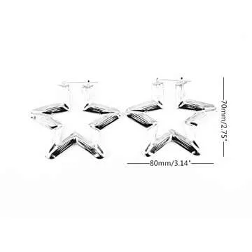 Honbay Silver Bamboo Hoop Earrings - 5 Unique Shapes
