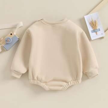 Baby Fleece Sweatshirt Romper Warm Long Sleeve Outfit