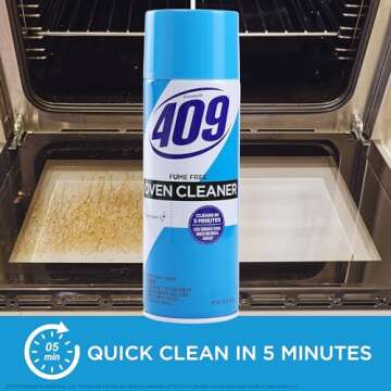 409 Formula Fume Free Aerosol Spray-On Oven Cleaner - Cuts Through Grease & Baked on Food on Contact, Cleans in 5 Minutes - A Powerful Clean You Can Trust, 14.5 Oz Fume Free Oven Cleaner