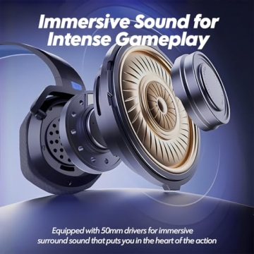 NUBWO Wireless Gaming Headset with Mic for Ps5 Ps4 PC, Zero Interference, 100-Hour Battery All-Day Play, 23ms Sync​ for Fortnite & Call of Duty/FPS Gamers, Triple Mode All Devices Compatible - Blue