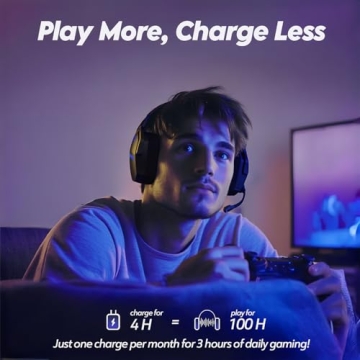 NUBWO Wireless Gaming Headset with Mic for Ps5 Ps4 PC, Zero Interference, 100-Hour Battery All-Day Play, 23ms Sync​ for Fortnite & Call of Duty/FPS Gamers, Triple Mode All Devices Compatible - Blue