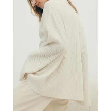 Mundoven Women's Stylish Lapel Collar Cardigan Sweater