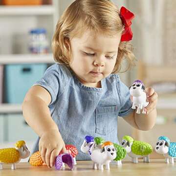 Learning Resources Snap-n-Learn Counting Sheep - 20 Pieces, Ages 18+ Months Toddler Learning Toys, Counting and Sorting Toys, Farm Animals Toys for Kids