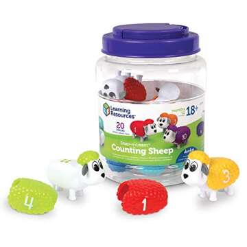 Learning Resources Snap-n-Learn Counting Sheep - 20 Pieces, Ages 18+ Months Toddler Learning Toys, Counting and Sorting Toys, Farm Animals Toys for Kids
