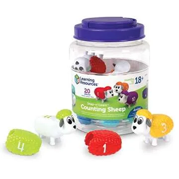 Learning Resources Snap-n-Learn Counting Sheep - 20 Pieces, Ages 18+ Months Toddler Learning Toys, Counting and Sorting Toys, Farm Animals Toys for Kids