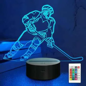 Lampeez 3D Hockey Player Night Light - Touch & Remote